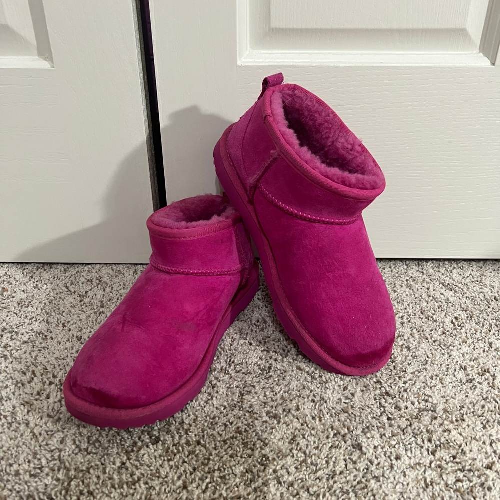 Hot Pink ankle Ugg boots 6
